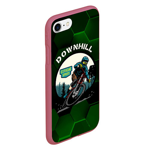 Чехол iPhone 7/8 матовый Downhill Extreme Sport / 3D-Малиновый – фото 2