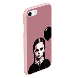 Чехол iPhone 7/8 матовый Мрачная Уэнздей Аддамс, цвет: 3D-светло-розовый — фото 2