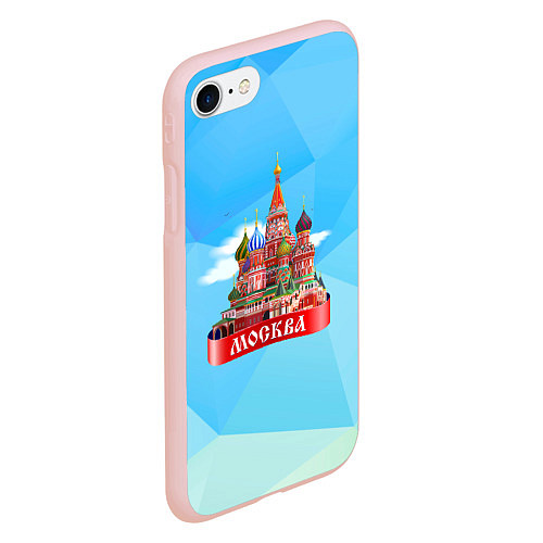 Чехол iPhone 7/8 матовый Россия Москва / 3D-Светло-розовый – фото 2