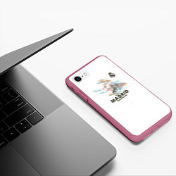 Чехол iPhone 7/8 матовый Karim Benzema - Real Madrid, цвет: 3D-малиновый — фото 2