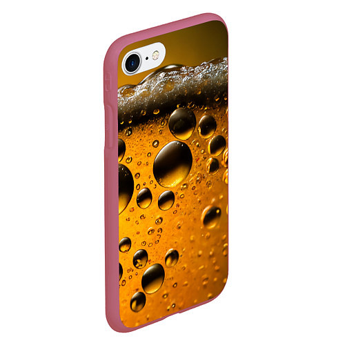 Чехол iPhone 7/8 матовый Пиво пенное светлое / 3D-Малиновый – фото 2