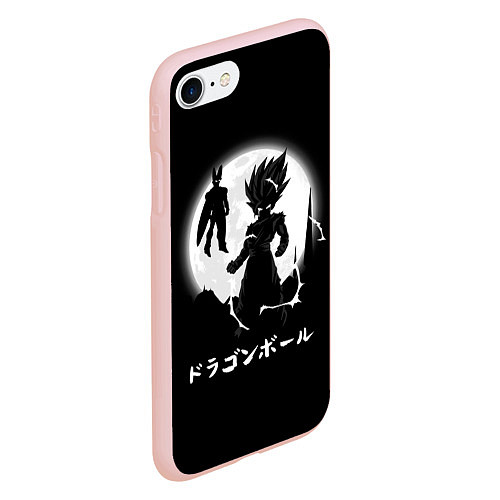 Чехол iPhone 7/8 матовый Dragon Ball Гоку при луне / 3D-Светло-розовый – фото 2