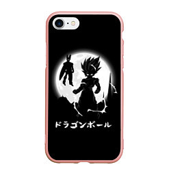 Чехол iPhone 7/8 матовый Dragon Ball Гоку при луне