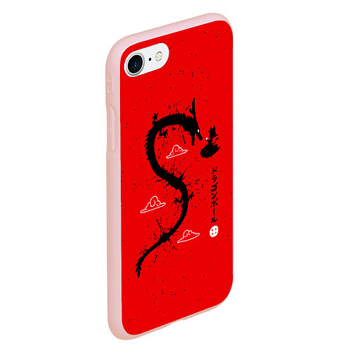 Чехол iPhone 7/8 матовый Dragon Ball Гоку и дракон / 3D-Светло-розовый – фото 2
