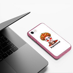 Чехол iPhone 7/8 матовый Королевна в кокошнике, цвет: 3D-малиновый — фото 2