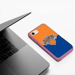 Чехол iPhone 7/8 матовый Нью-Йорк Никс НБА, цвет: 3D-малиновый — фото 2