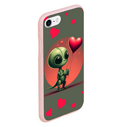 Чехол iPhone 7/8 матовый Влюбленный инопланетянин, цвет: 3D-светло-розовый — фото 2