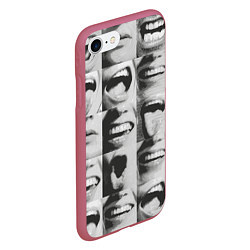 Чехол iPhone 7/8 матовый Принт с частью лица, цвет: 3D-малиновый — фото 2