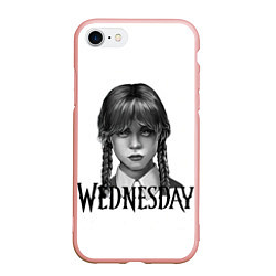 Чехол iPhone 7/8 матовый Уэнсдэй Аддамс - Wednesday, цвет: 3D-светло-розовый