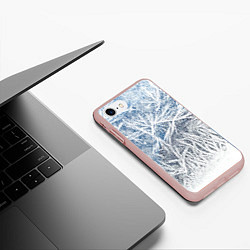 Чехол iPhone 7/8 матовый Абстрактный ледяной паттерн, цвет: 3D-светло-розовый — фото 2