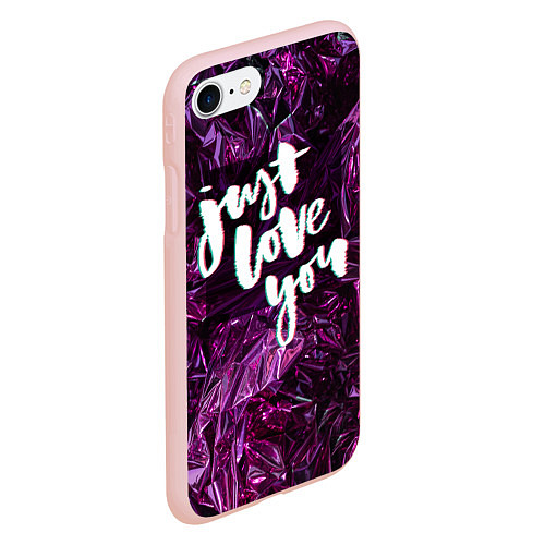 Чехол iPhone 7/8 матовый Just love you / 3D-Светло-розовый – фото 2