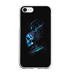 Чехол iPhone 7/8 матовый Blue skeleton with horns