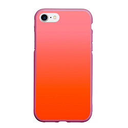Чехол iPhone 7/8 матовый Оранжево-розовый градиент, цвет: 3D-малиновый