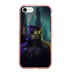 Чехол iPhone 7/8 матовый Генерал в киберпанк, цвет: 3D-светло-розовый