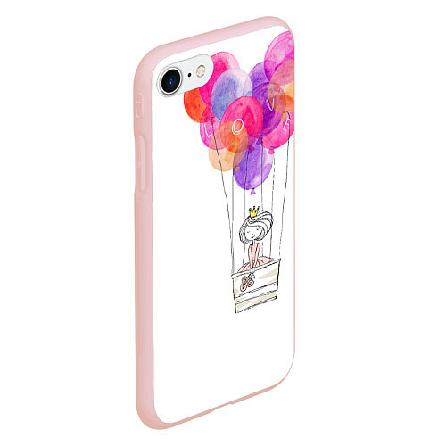 Чехол iPhone 7/8 матовый Улётная принцесса / 3D-Светло-розовый – фото 2