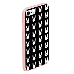 Чехол iPhone 7/8 матовый Bunny pattern black, цвет: 3D-светло-розовый — фото 2