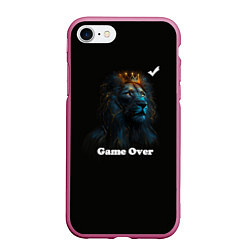 Чехол iPhone 7/8 матовый Lion-game over, цвет: 3D-малиновый