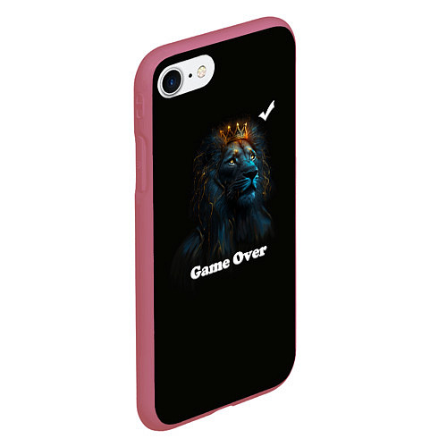 Чехол iPhone 7/8 матовый Lion-game over / 3D-Малиновый – фото 2