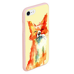 Чехол iPhone 7/8 матовый Живописная лисица, цвет: 3D-светло-розовый — фото 2