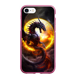Чехол iPhone 7/8 матовый Звездный дракон, цвет: 3D-малиновый