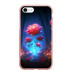 Чехол iPhone 7/8 матовый Алая роза в ночном лесу