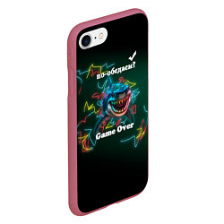 Чехол iPhone 7/8 матовый Акула Пообедаем, цвет: 3D-малиновый — фото 2