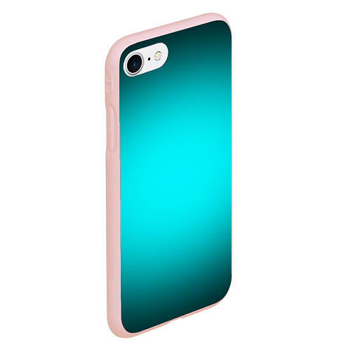 Чехол iPhone 7/8 матовый Неоновый синий градиент / 3D-Светло-розовый – фото 2