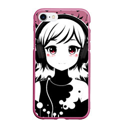 Чехол iPhone 7/8 матовый Cute anime cupid angel girl wearing headphones