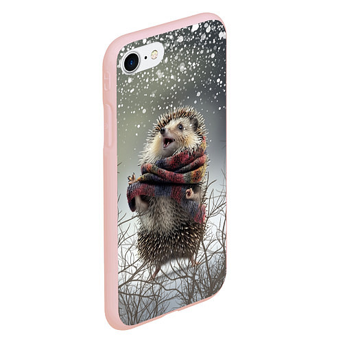 Чехол iPhone 7/8 матовый Радостный ежик / 3D-Светло-розовый – фото 2