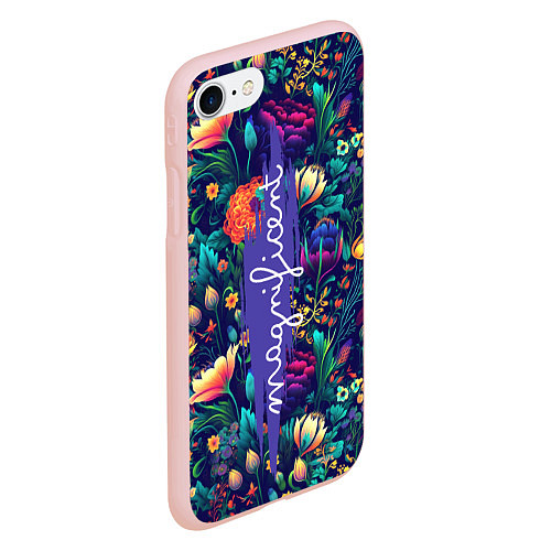 Чехол iPhone 7/8 матовый Magnificent Великолепная цветы / 3D-Светло-розовый – фото 2