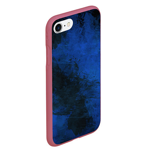 Чехол iPhone 7/8 матовый Синий дым / 3D-Малиновый – фото 2