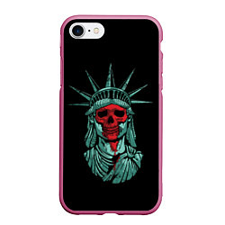 Чехол iPhone 7/8 матовый Свобода мертва, цвет: 3D-малиновый