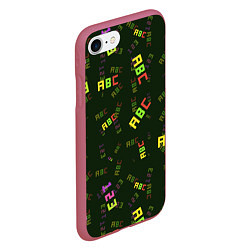 Чехол iPhone 7/8 матовый ABC, цвет: 3D-малиновый — фото 2