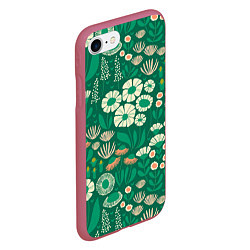 Чехол iPhone 7/8 матовый Поле цветов, цвет: 3D-малиновый — фото 2