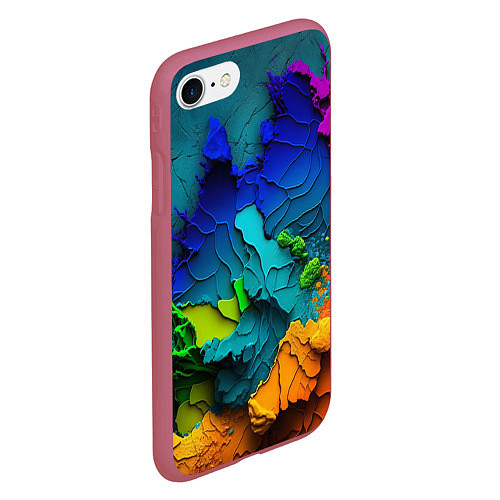 Чехол iPhone 7/8 матовый Взрыв красок / 3D-Малиновый – фото 2