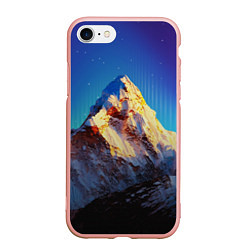 Чехол iPhone 7/8 матовый Космический эверест, цвет: 3D-светло-розовый