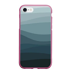 Чехол iPhone 7/8 матовый Бирюзовые волны, цвет: 3D-малиновый