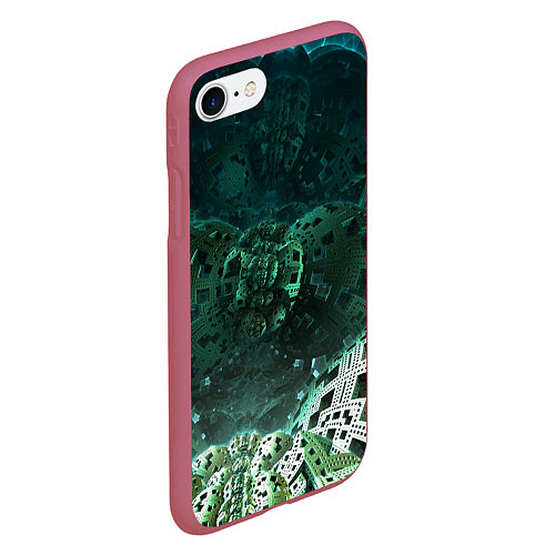 Чехол iPhone 7/8 матовый Техно-металлическая конструкция / 3D-Малиновый – фото 2