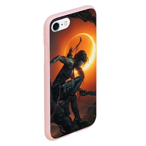 Чехол iPhone 7/8 матовый Lara Croft / 3D-Светло-розовый – фото 2