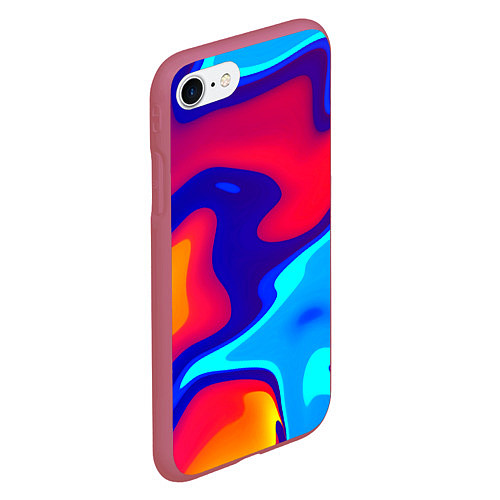 Чехол iPhone 7/8 матовый Смесь красок ультрафиолет / 3D-Малиновый – фото 2