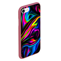 Чехол iPhone 7/8 матовый Неон кистью краски, цвет: 3D-малиновый — фото 2