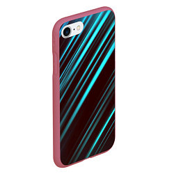 Чехол iPhone 7/8 матовый Stripes line neon color, цвет: 3D-малиновый — фото 2