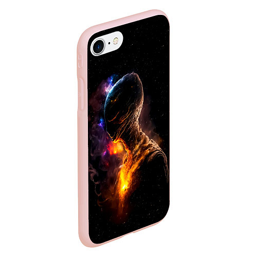 Чехол iPhone 7/8 матовый Инопланетянин в космическом пространстве / 3D-Светло-розовый – фото 2