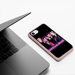 Чехол iPhone 7/8 матовый 80s Depeche Mode neon, цвет: 3D-светло-розовый — фото 2