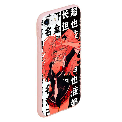 Чехол iPhone 7/8 матовый Джунко Эношима - Danganronpa аниме / 3D-Светло-розовый – фото 2