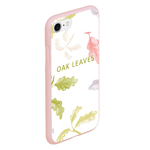 Чехол iPhone 7/8 матовый Oak leaves / 3D-Светло-розовый – фото 2