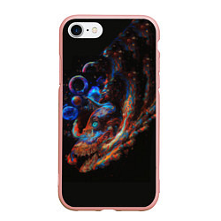 Чехол iPhone 7/8 матовый Космический дракон, цвет: 3D-светло-розовый