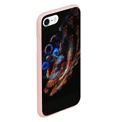 Чехол iPhone 7/8 матовый Космический дракон, цвет: 3D-светло-розовый — фото 2
