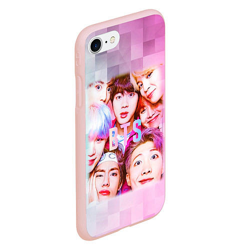 Чехол iPhone 7/8 матовый BTS K-pop / 3D-Светло-розовый – фото 2