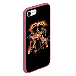 Чехол iPhone 7/8 матовый Metallica - метал-группа, цвет: 3D-малиновый — фото 2